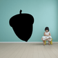Black acorn wall decal with a small stem