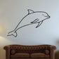 Swimming dolphin wall decal with black outline
