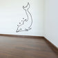 Kids dolphin wall decal, smiling outline with water bubbles