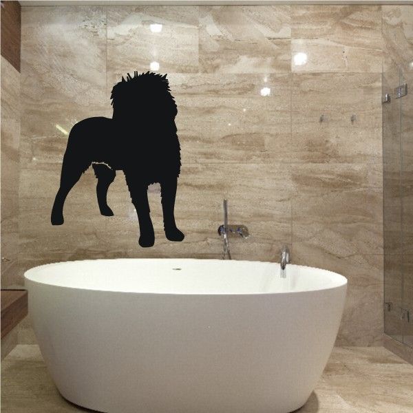 Affen Pinscher looking wall decal, black dog silhouette