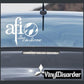 White car window decal with Afi logo, globe icon, and script text