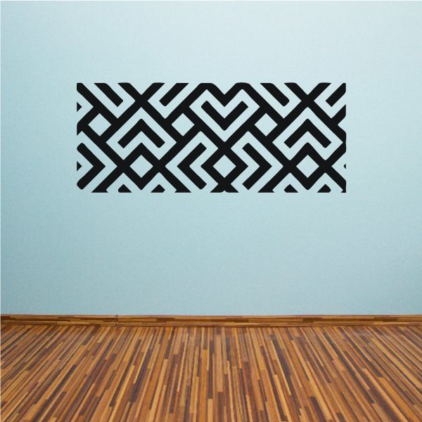 Geometric angled pattern wall decal, black on light background