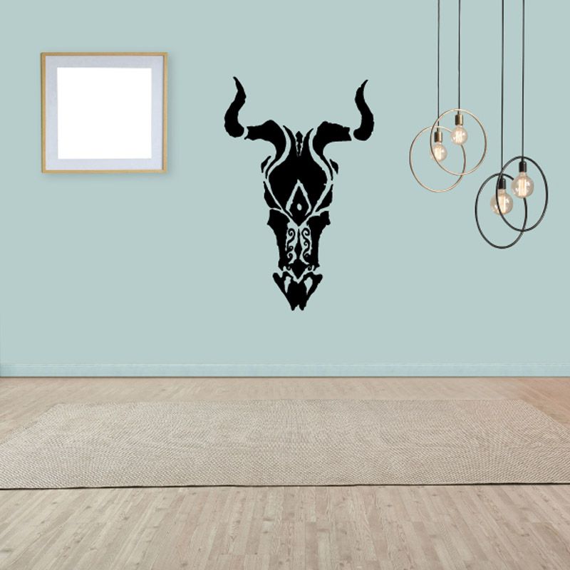 Image of African Art Bull Head Decal