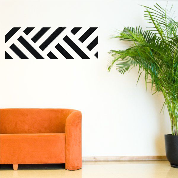 Wall decal with black cross line chevron pattern