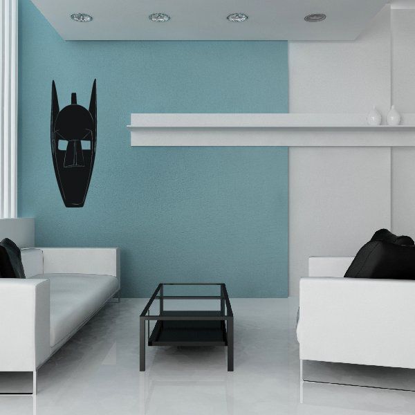 African art ear mask wall decal with black face and upright ear shapes