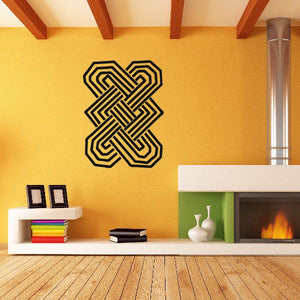 Endless knot wall decal with black interwoven design