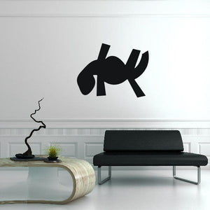 Black flat lizard wall decal with African art style silhouette