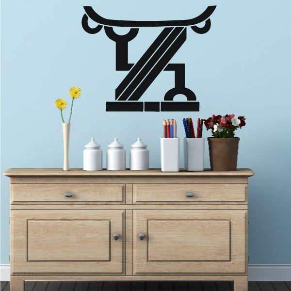 Black pedestal decal with column and base icon