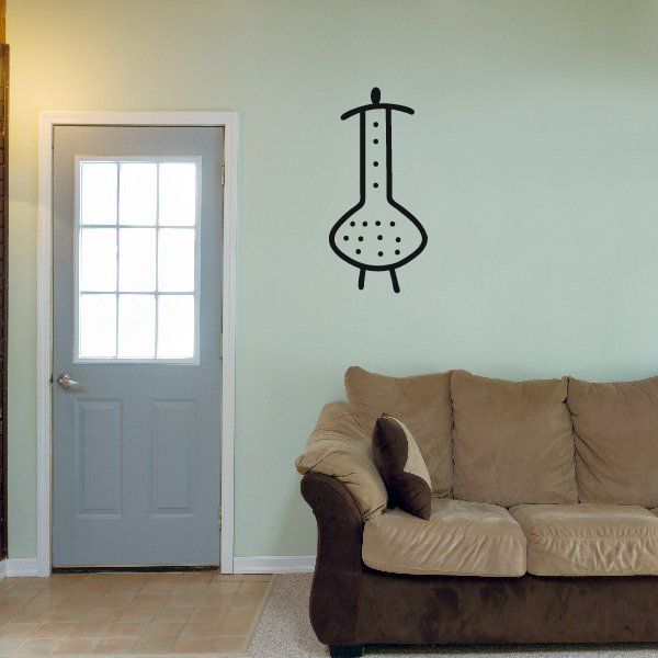 Black dotted flask figure wall decal with small dots and simple outline