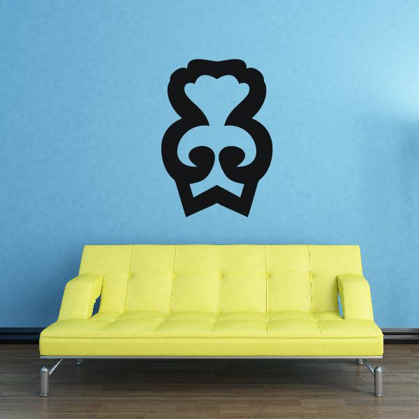 African art simple figure wall decal in black silhouette with curved details