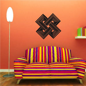 Black Solomon's knot decal with interlaced geometric lines