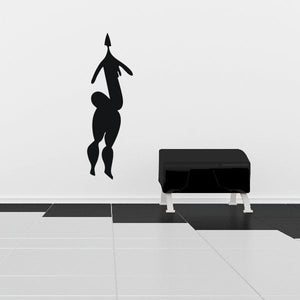 African art statue decal showing a standing figure holding a small child silhouette