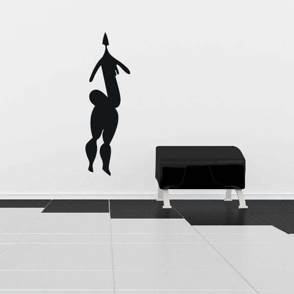 African art statue decal showing a standing figure holding a small child silhouette