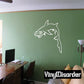 Hammerhead shark wall decal with bold white outline