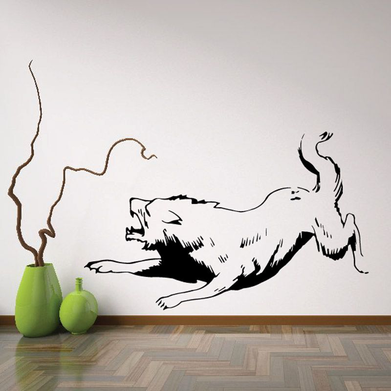 Image of Agitated Snarling Wolf Decal