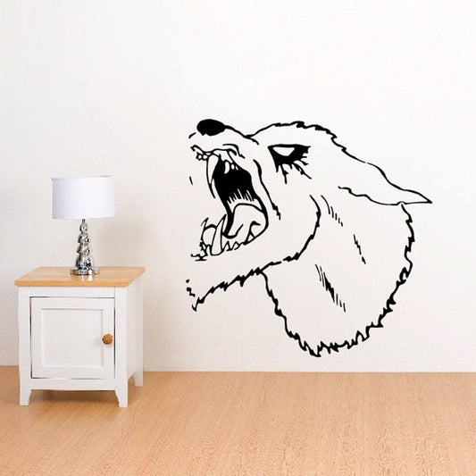 Image of Agitated Wolf Head Decal