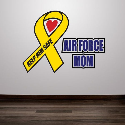 Image of Air Force Mom Ribbon Printed Die Cut Decal