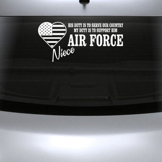 Image of Air Force Niece His Duty Decal