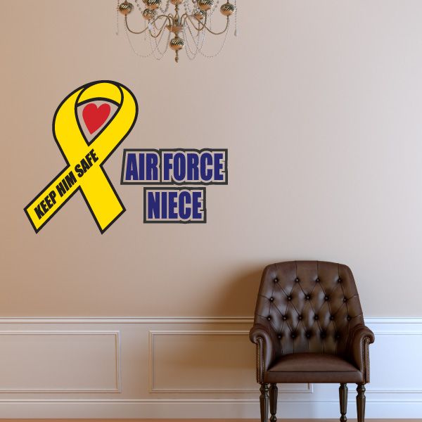 Image of Air Force Niece Ribbon Printed Die Cut Decal