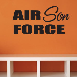 Black vinyl decal text: AIR Son FORGE