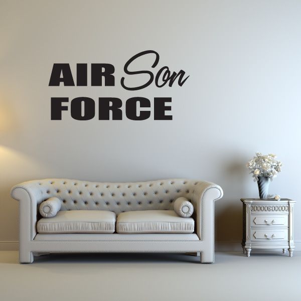 Black car decal: 'AIR Son FORCE' lettering