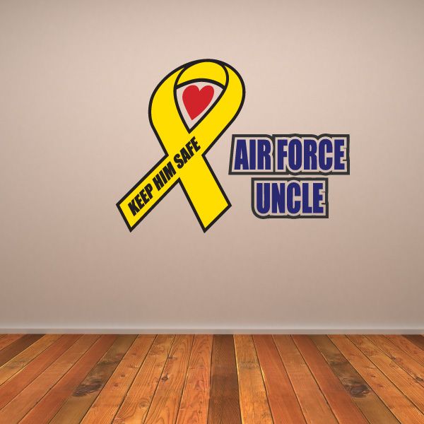 Image of Air Force Uncle Ribbon Printed Die Cut Decal