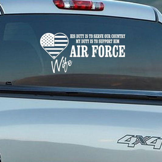 Image of Air Force Wife His Duty Decal