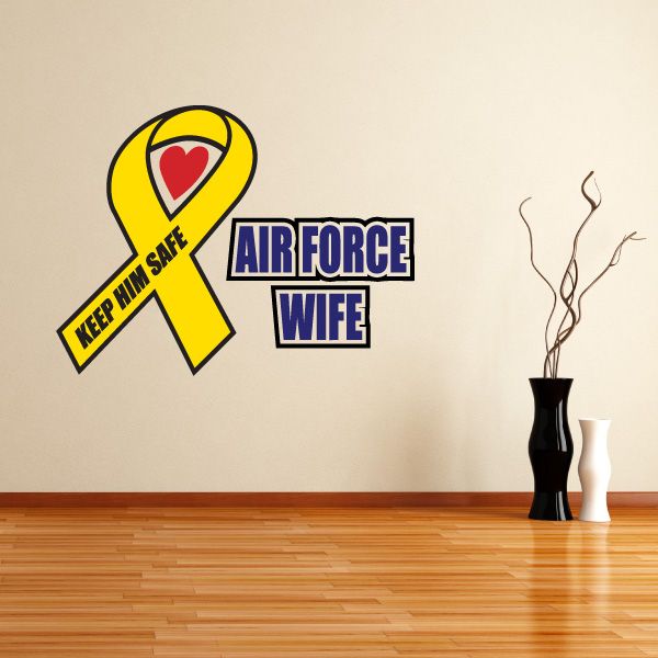 Image of Air Force Wife Ribbon Printed Die Cut Decal