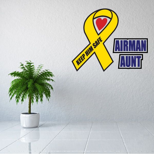 Image of Airman Aunt Ribbon Printed Die Cut Decal