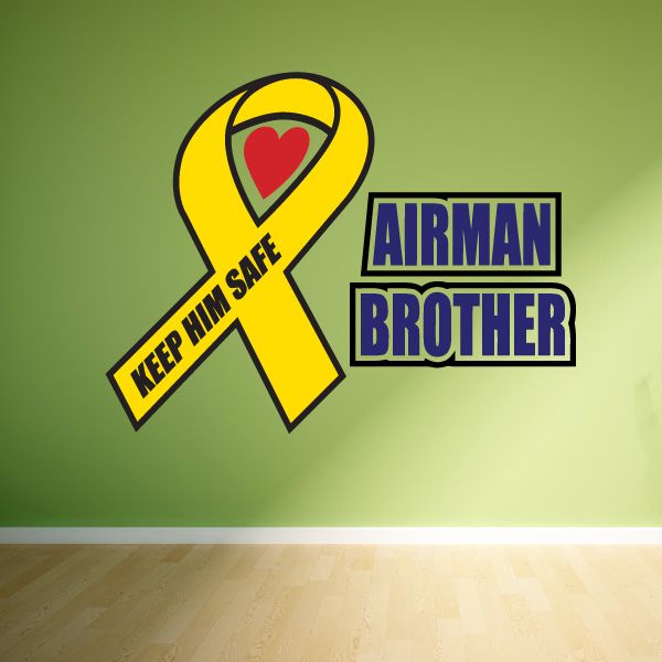 Image of Airman Brother Ribbon Printed Die Cut Decal