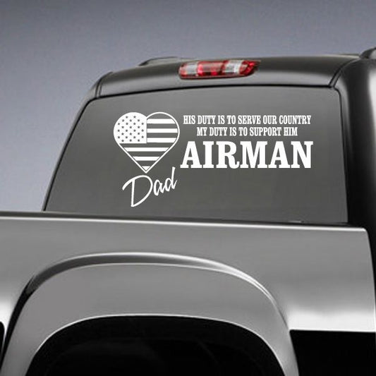 Image of Airman Dad His Duty Decal