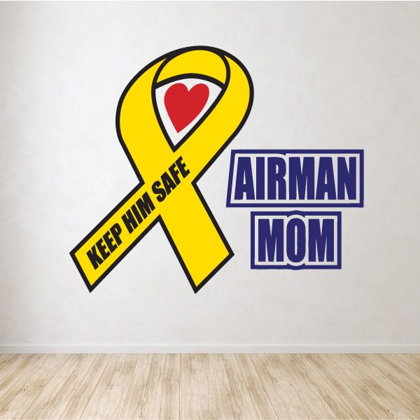 Image of Airman Mom Ribbon Printed Die Cut Decal