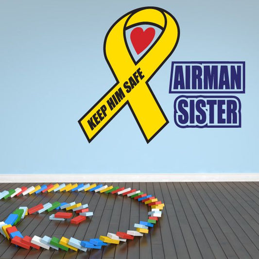 Image of Airman Sister Ribbon Printed Die Cut Decal