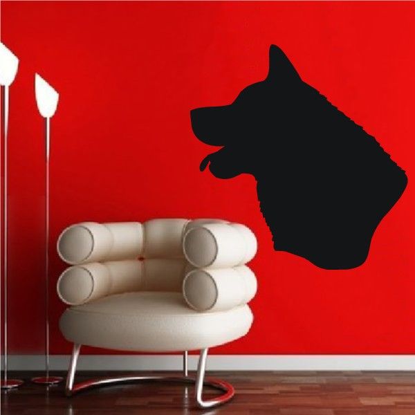 Black Akita head wall decal silhouette