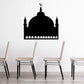 Mosque wall decal with black silhouette dome and two minarets