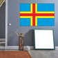 Aland Islands flag sticker, blue with yellow and red Nordic cross
