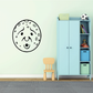 Moon face wall decal with alarm expression and small crater dots