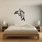 Dolphin wall decal with detailed black Alaskan Native-style design