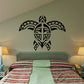 Sea turtle decal with tribal-style black outline and flame-like center