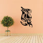 Textured eagle wall decal, black and beige tribal-style design