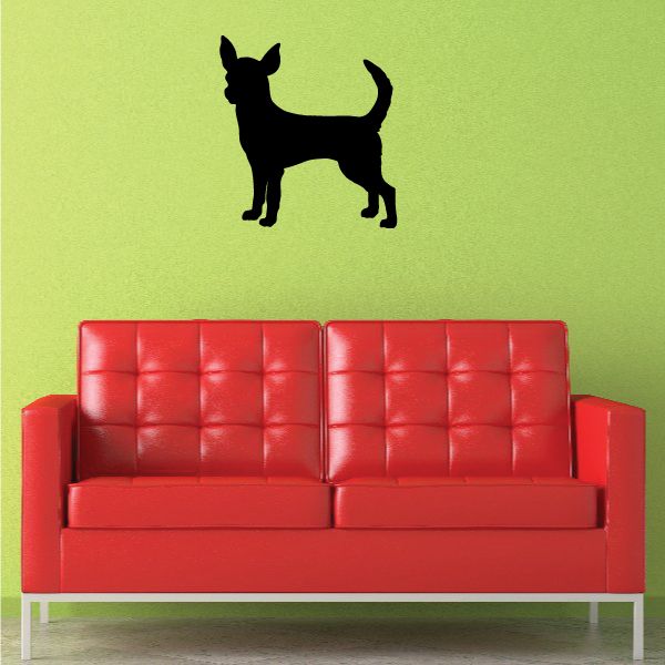 Black alert chihuahua decal silhouette