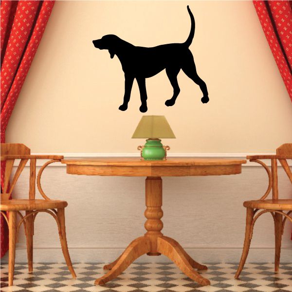 Alert dog decal with black standing dog silhouette