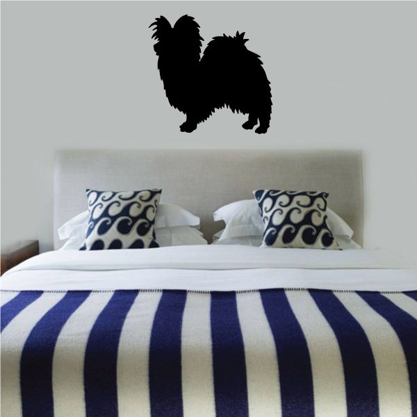 Black papillon dog wall decal silhouette