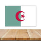 Algeria flag sticker with green, white, red crescent and star design
