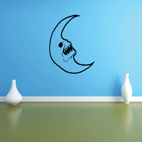 Image of Alien moon Skull Decal