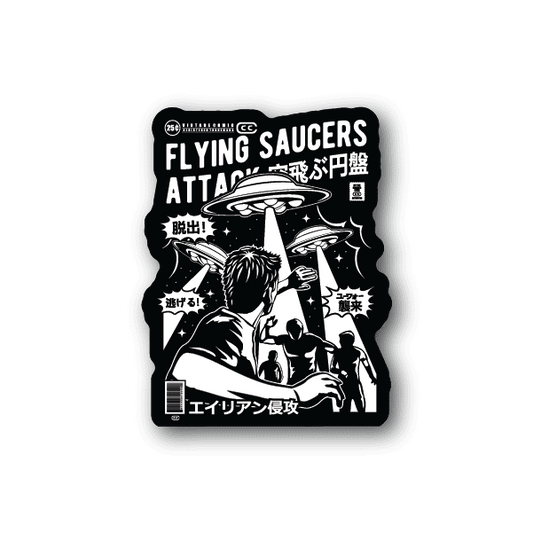 Image of Alien UFO Attack Sticker