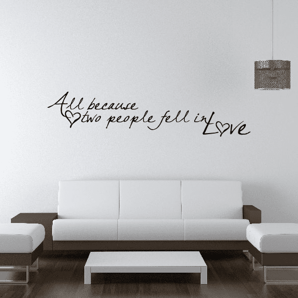 Image of All because two people fell in love Hearts Wall Decal