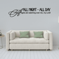 Wall decal with black script 'ALL NIGHT - ALL DAY' and angels watching text