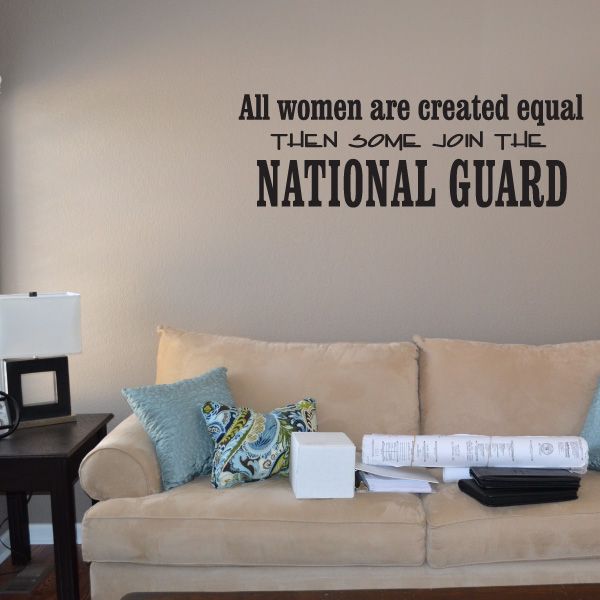 Image of All Women Are Created Equal National Guard Decal