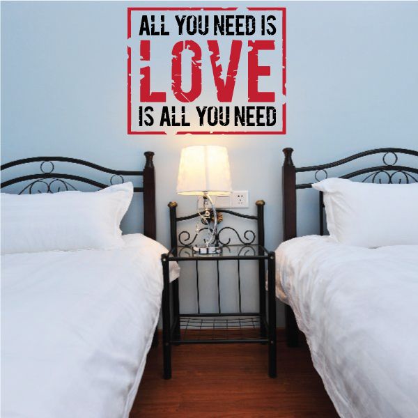 Image of All You Need Is Love Is All You Need Printed Die Cut Decal